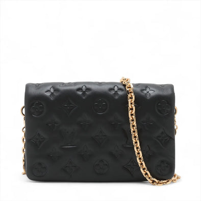Louis Vuitton Black Monogram Embossed Lambskin Pochette Cousin  [Clearance Sale]