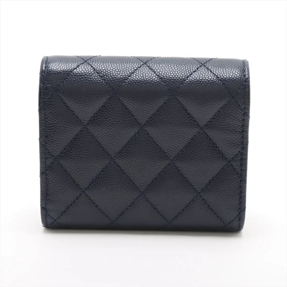 Chanel Black Caviar Calfskin Compact Wallet [Clearance Sale]