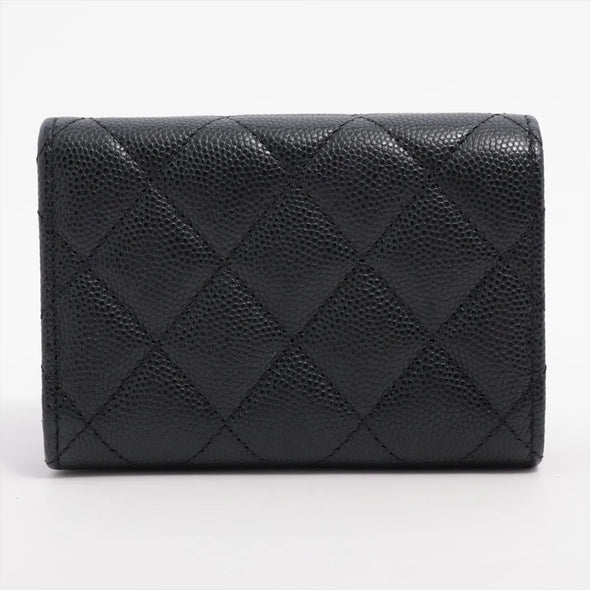 Chanel Black Caviar Calfskin Compact Wallet [Clearance Sale]