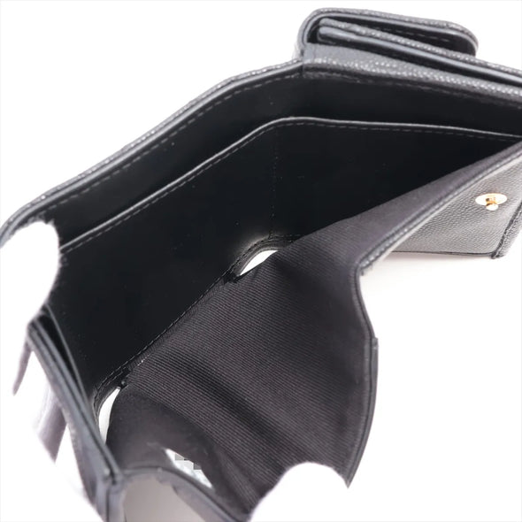 Chanel Black Caviar Calfskin Compact Wallet [Clearance Sale]