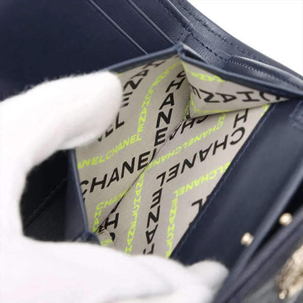Chanel Black Caviar Calfskin Compact Wallet [Clearance Sale]