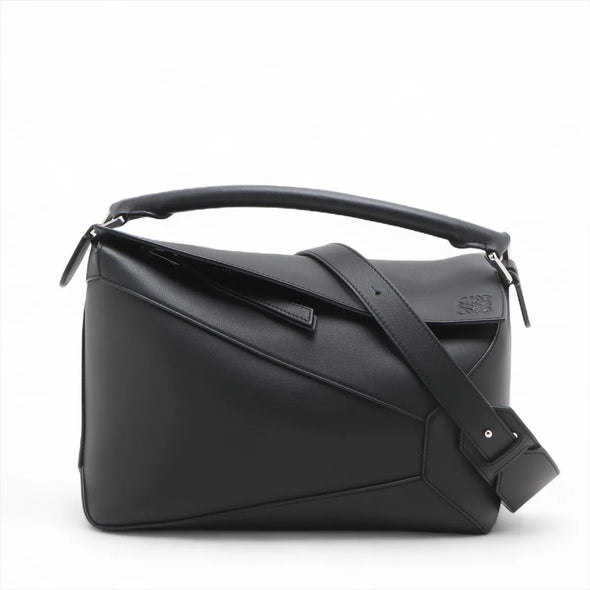 Loewe Black Leather Medium Puzzle Bag [Clearance Sale]