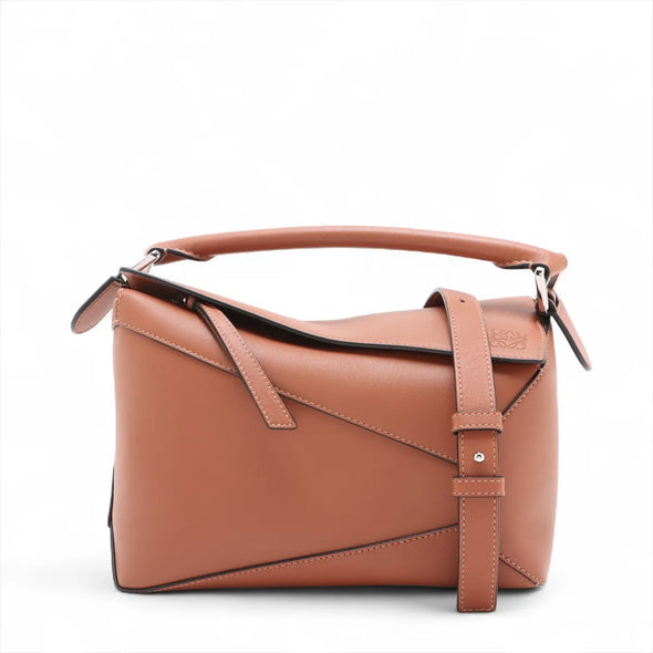 Loewe Beige White Leather Small Puzzle Bag  [Clearance Sale]