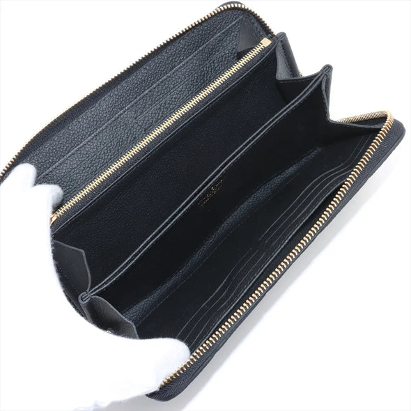 Louis Vuitton Noir Monogram Empreinte Leather Zippy Wallet [Clearance Sale]