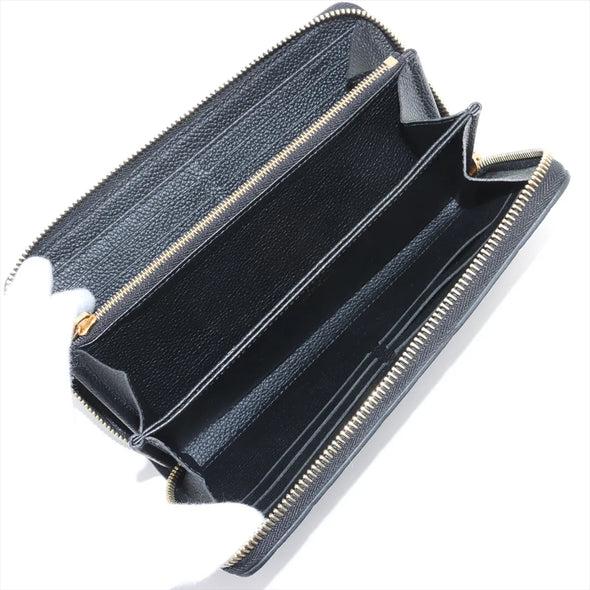 Louis Vuitton Noir Monogram Empreinte Leather Zippy Wallet [Clearance Sale]