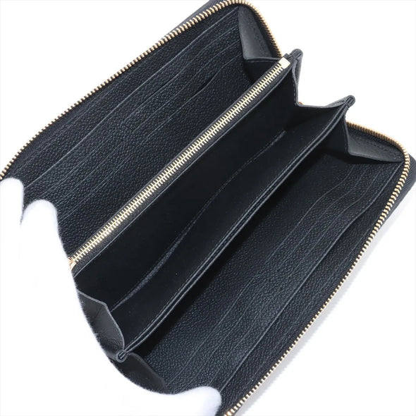 Louis Vuitton Noir Monogram Empreinte Leather Zippy Wallet [Clearance Sale]