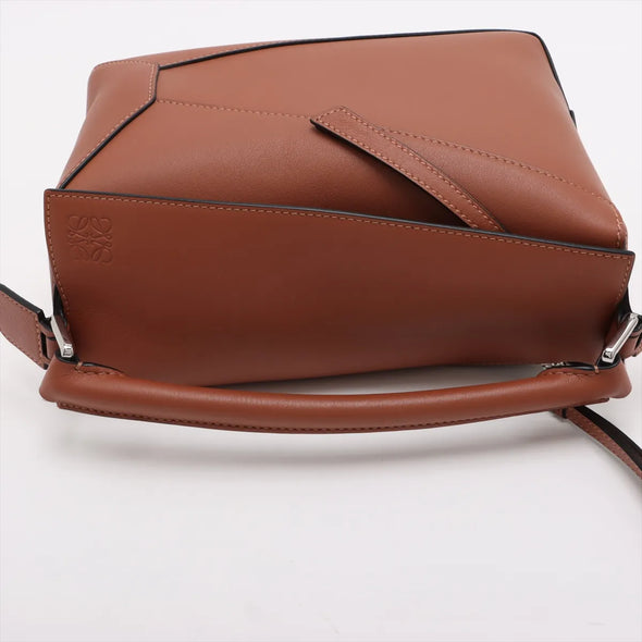 Loewe Beige White Leather Small Puzzle Bag  [Clearance Sale]