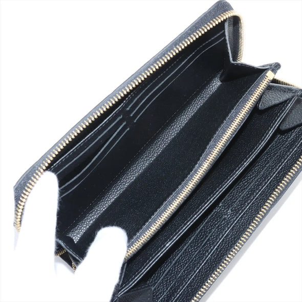 Louis Vuitton Noir Monogram Empreinte Leather Zippy Wallet [Clearance Sale]