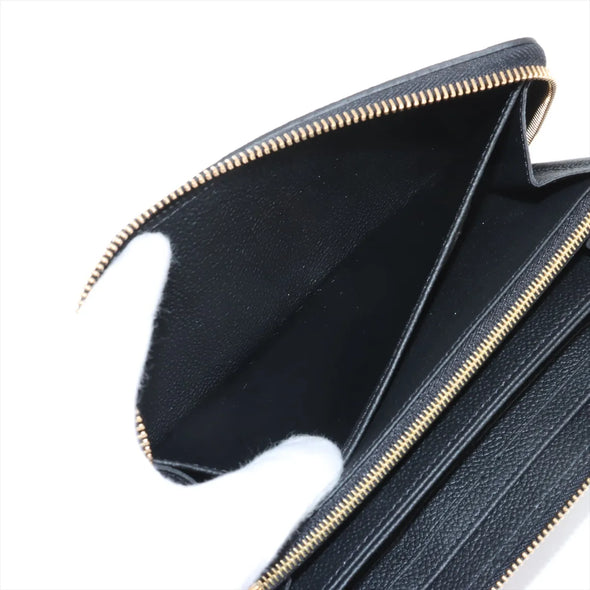 Louis Vuitton Noir Monogram Empreinte Leather Zippy Wallet [Clearance Sale]