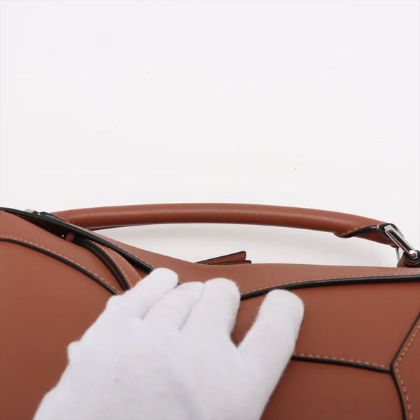 Loewe Beige White Leather Small Puzzle Bag  [Clearance Sale]