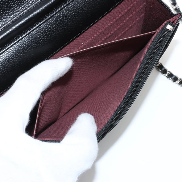 Chanel Black Caviar Calfskin Wallet on Chain [Clearance Sale]