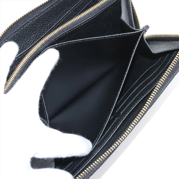 Louis Vuitton Noir Monogram Empreinte Leather Zippy Wallet [Clearance Sale]