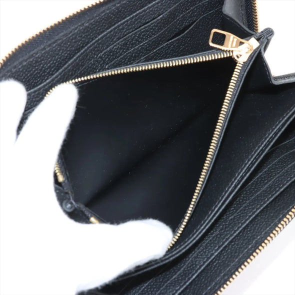 Louis Vuitton Noir Monogram Empreinte Leather Zippy Wallet [Clearance Sale]