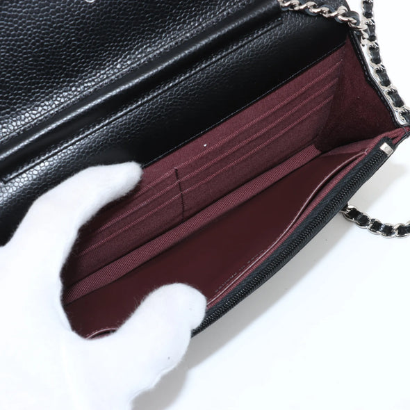 Chanel Black Caviar Calfskin Wallet on Chain [Clearance Sale]