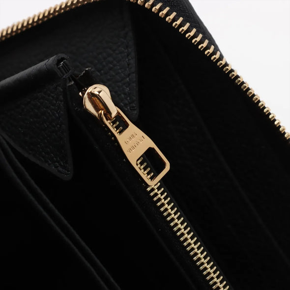 Louis Vuitton Noir Monogram Empreinte Leather Zippy Wallet [Clearance Sale]