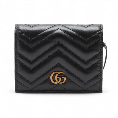 Gucci Black Marmont Leather Compact Wallet [Clearance Sale]