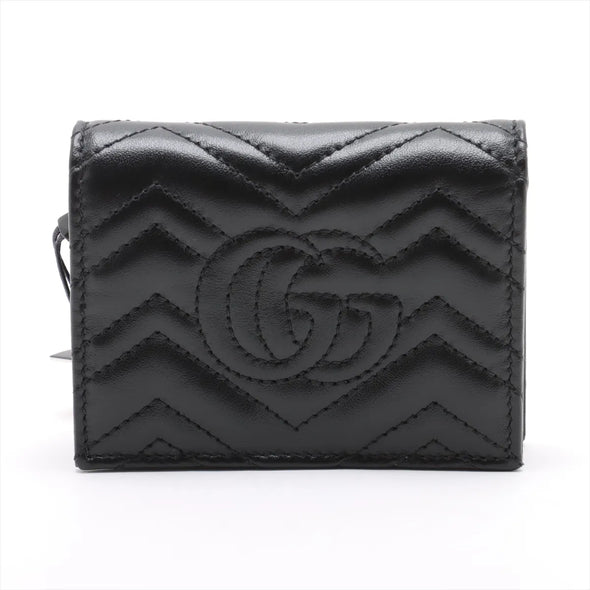 Gucci Black Marmont Leather Compact Wallet [Clearance Sale]