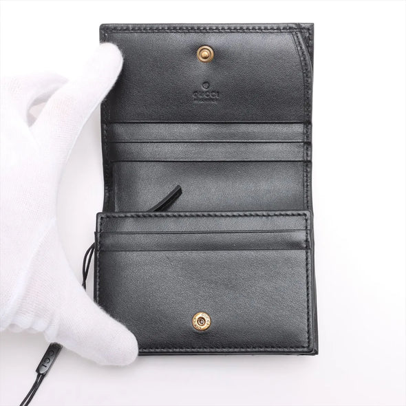 Gucci Black Marmont Leather Compact Wallet [Clearance Sale]