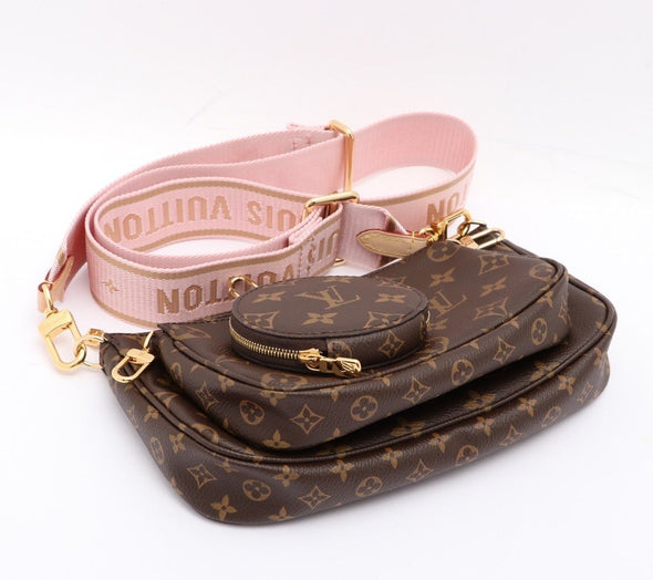 Rose Clair Monogram Canvas Multi Pochette (Rented Out)