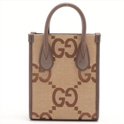 Gucci Brown Beige Jumbo GG Mini Tote Bag [Clearance Sale]