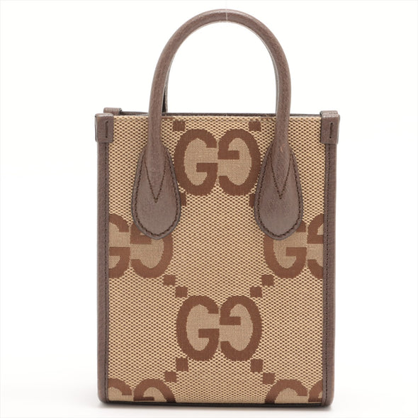 Gucci Brown Beige Jumbo GG Mini Tote Bag [Clearance Sale]