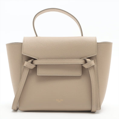 Celine Beige Grained Calf Leather Nano Belt Bag [Clearance Sale]