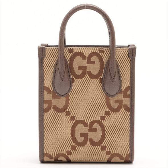 Gucci Brown Beige Jumbo GG Mini Tote Bag [Clearance Sale]