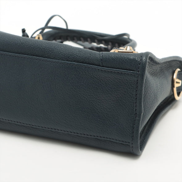 Balenciaga Navy Metallic Edge Small City [Clearance Sale]