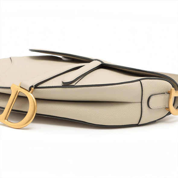 Christian Dior Beige Grained Leather Saddle Bag [Clearance Sale]