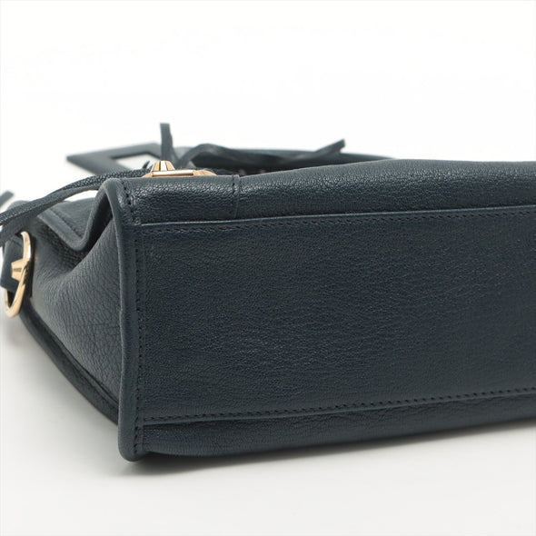 Balenciaga Navy Metallic Edge Small City [Clearance Sale]
