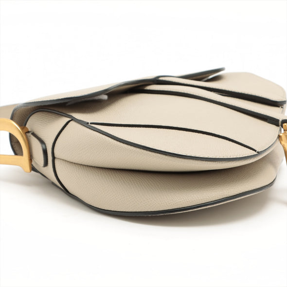 Christian Dior Beige Grained Leather Saddle Bag [Clearance Sale]