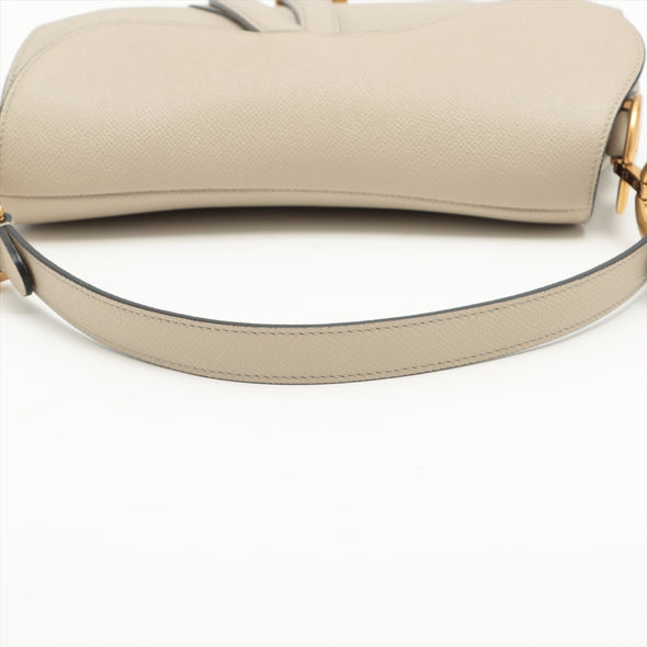Christian Dior Beige Grained Leather Saddle Bag [Clearance Sale]