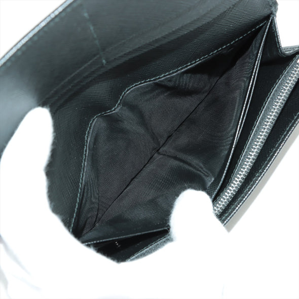 Prada Nero Saffiano Leather Triangle Large Wallet [Clearance Sale]