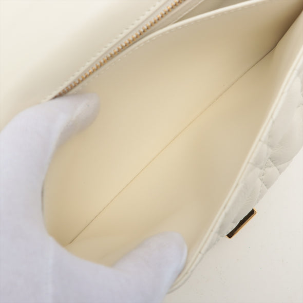 Christian Dior White Medium Dior Caro Shoulder Bag [Clearance Sale]