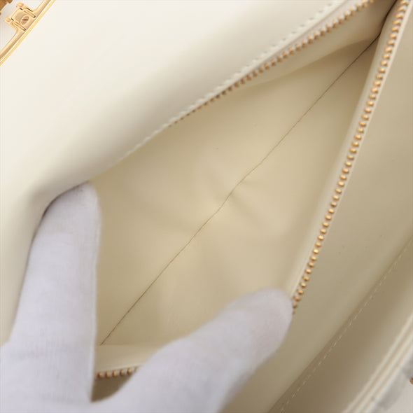Christian Dior White Medium Dior Caro Shoulder Bag [Clearance Sale]
