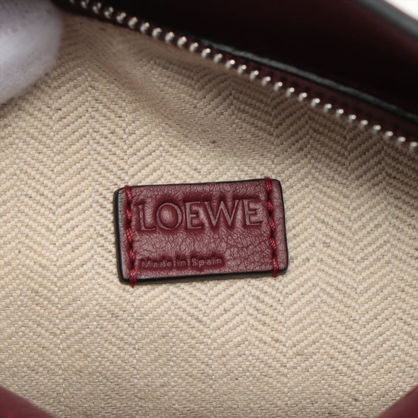 Loewe Bordeaux Beige Calf Leather Mini Puzzle Bag [Clearance Sale]