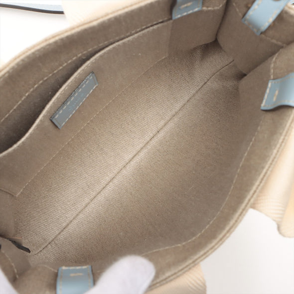 Chloe White And Blue Canvas Small Woody Tote Bag [Clearance Sale]