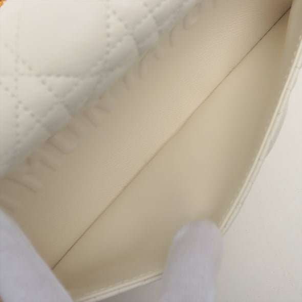 Christian Dior White Medium Dior Caro Shoulder Bag [Clearance Sale]