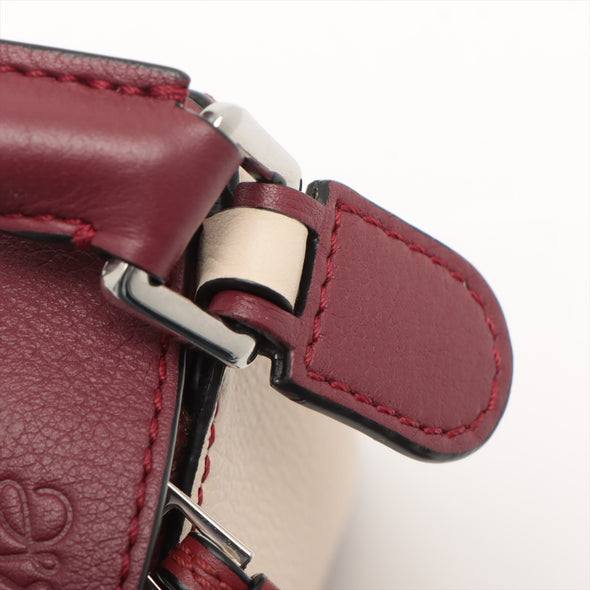 Loewe Bordeaux Beige Calf Leather Mini Puzzle Bag [Clearance Sale]