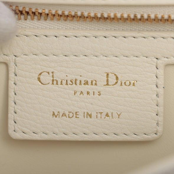 Christian Dior White Medium Dior Caro Shoulder Bag [Clearance Sale]