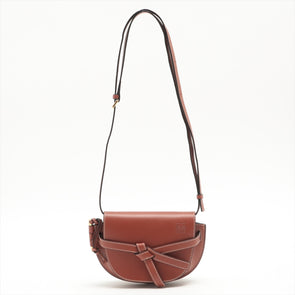 Loewe Brown Grained Leather Mini Gate Dual Bag [Clearance Sale]