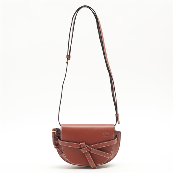 Loewe Brown Grained Leather Mini Gate Dual Bag [Clearance Sale]