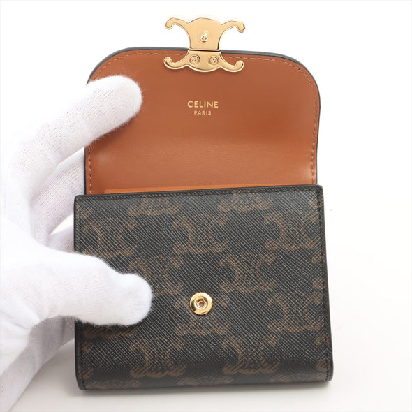 Celine Tan Triomphe Canvas Compact Wallet [Clearance Sale]