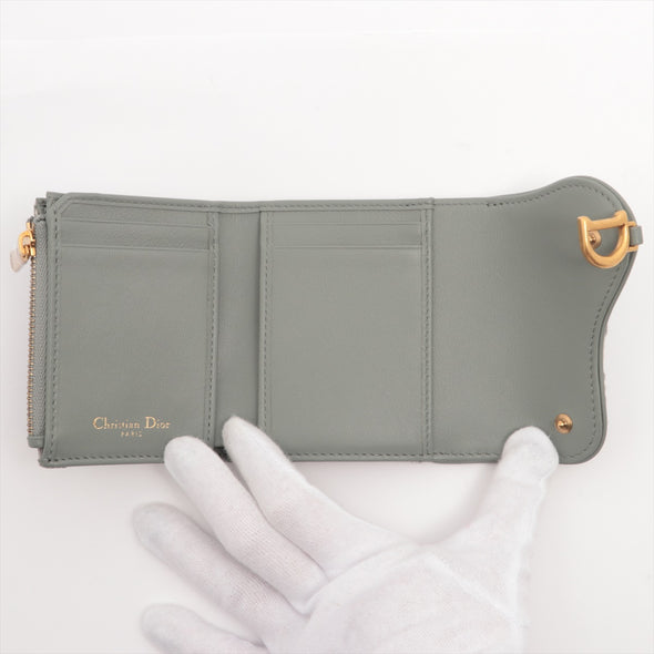 Christian Dior Gray Dior Oblique Jacquard Medium Saddle Wallet [Clearance Sale]
