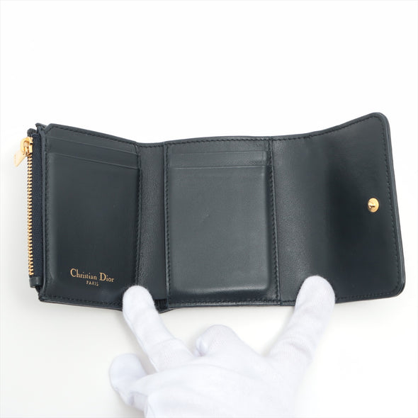 Christian Dior Blue Oblique Jacquard 30 Montaigne Lotus Wallet [Clearance Sale]