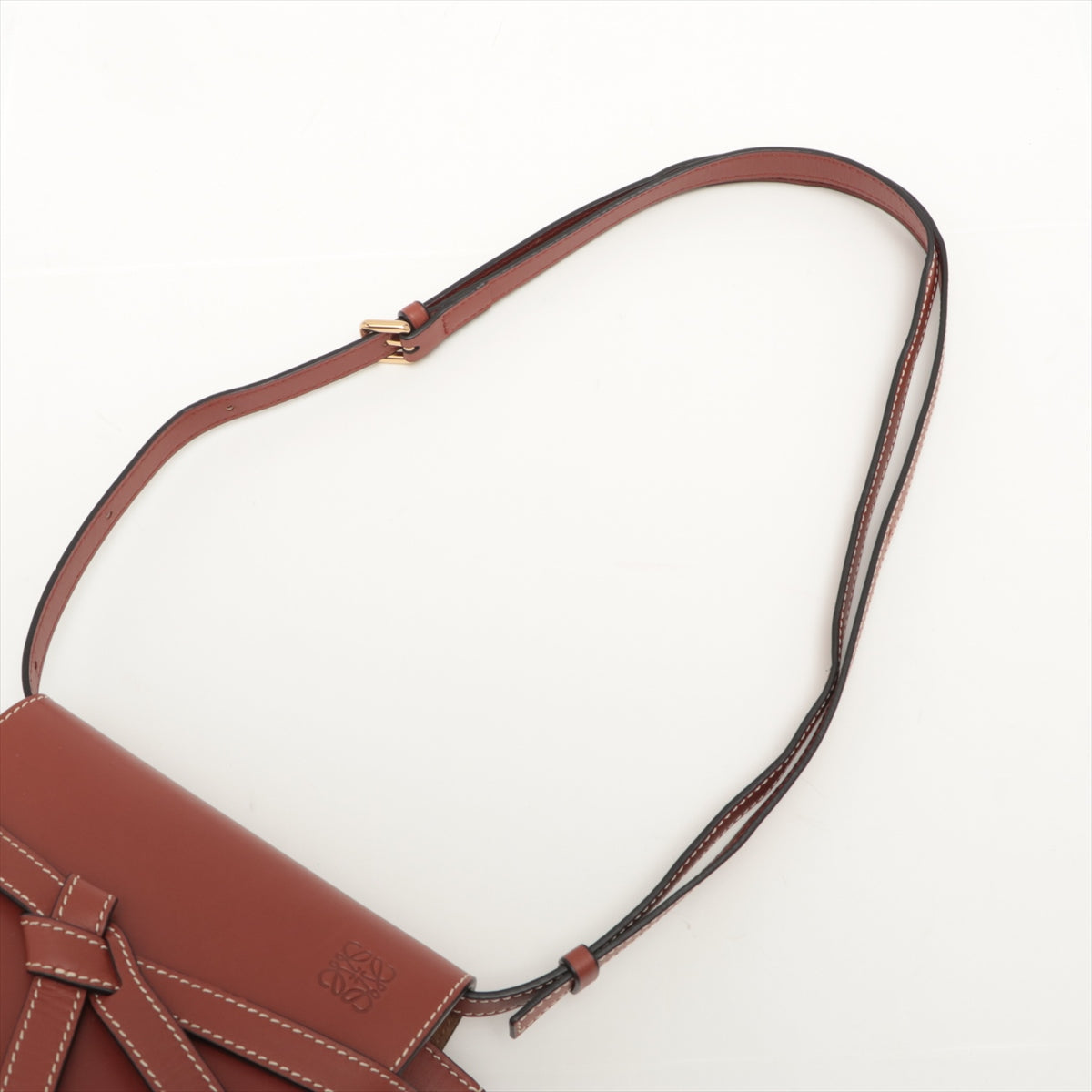 Loewe Brown Grained Leather Mini Gate Dual Bag Clearance Sale