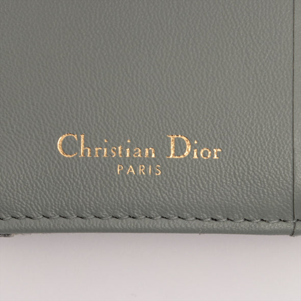 Christian Dior Gray Dior Oblique Jacquard Saddle Lotus Wallet [Clearance Sale]