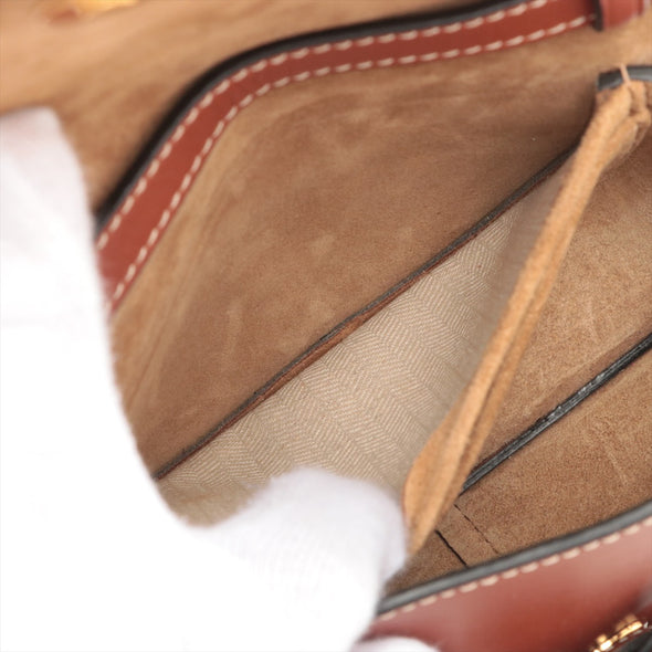 Loewe Brown Grained Leather Mini Gate Dual Bag [Clearance Sale]
