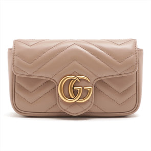 Gucci Dusty Pink GG Marmont Matelassé Leather Super Mini Bag