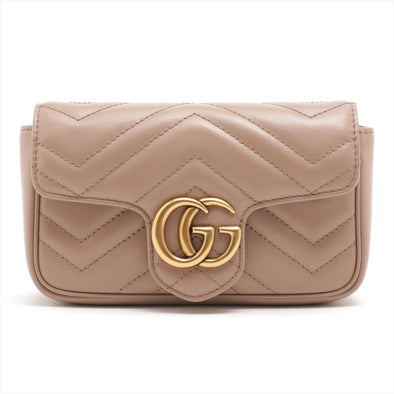 Gucci Dusty Pink GG Marmont Matelassé Leather Super Mini Bag